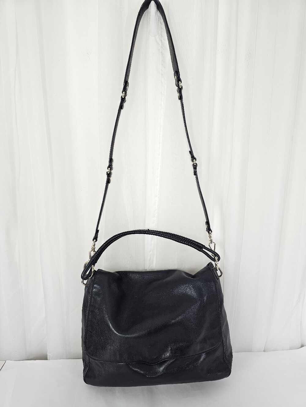 Rebecca Minkoff Black Leather Slouchy Hobo Bag Chic Y2K - Picture 6 of 11